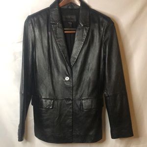 JACLYN SMITH CLASSIC Vintage black leather jacket. Size 10.